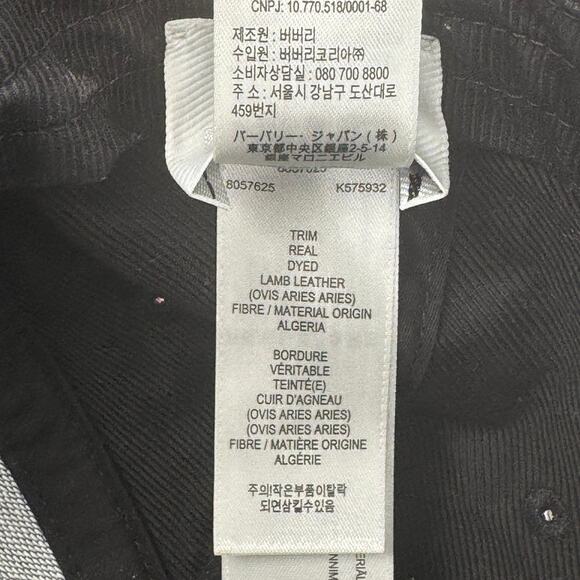 Burberry Horseferry House Embroidered Logo Adjustable Cap Size M - Black/White - Picture 8 of 9